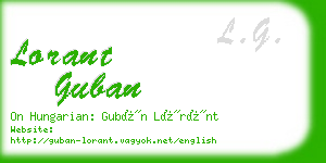 lorant guban business card